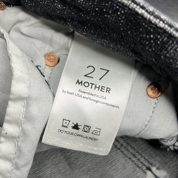 Mother The Looker Ankle Fray Stargazing Black Wash Raw-Hem Skinny Jeans - Picture 8 of 10